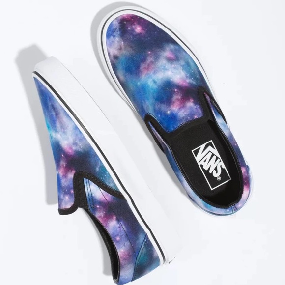 Galaxy Print Slip on Vans - Picture 2 of 9